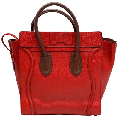Lot 25 - Celine Red Bi Color Small Luggage Tote