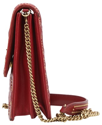 Lot 31 - Christian Dior Red Diorama Studded Vertical Crossbody Bag
