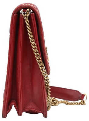 Lot 31 - Christian Dior Red Diorama Studded Vertical Crossbody Bag