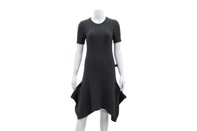 Lot 90 - Louis Vuitton Grey Wool Ribbed Dress - Size M