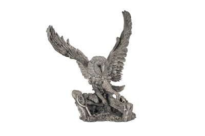 Lot 61 - An Elizabeth II silver filled model of a barn owl, circa 1997 designed by Nick Bibby (b.1960) for Country Artists