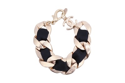 Lot 340 - Chanel Black CC Chain Link Bracelet