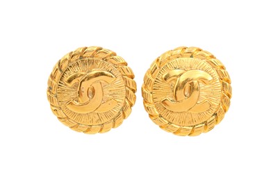 Lot 184 - Chanel CC Crimp Edge Clip On Earrings