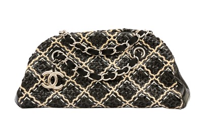 Lot 459 - Chanel Black Tweed Mademoiselle Shoulder Bag