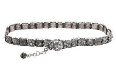 Lot 215 - An early 20th century Georgian 92 zolotnik silver and niello belt, Caucasus, probably Tbilisi circa 1910