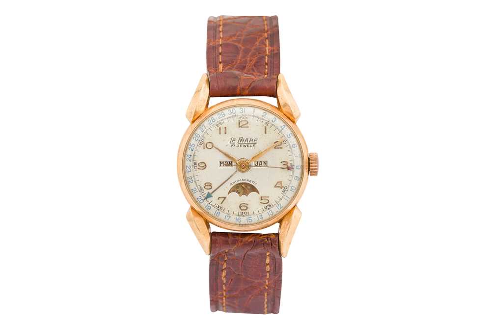 Lot 89 - Vintage Le Phare Triple Calendar Moon Phase Wristwatch