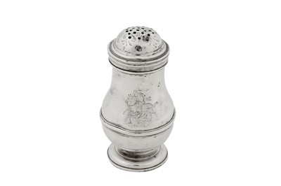 Lot 476 - A George I Britannia standard silver pepper pot, London 1715, no maker’s mark