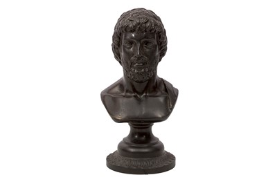 Lot 382 - A CLASSICAL PATINATED BRONZE BUST OF A BEARDED MAN, LATE 19TH CENTURY