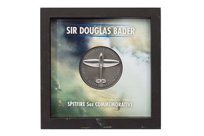 Lot 285 - A LIMITED EDITION FINE SILVER SIR DOUGLAS BADER COMMEMORATIVE MEDALLION