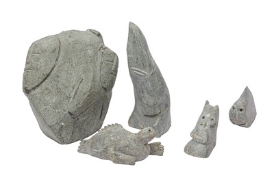 Lot 399 - A GROUP OF FIVE INUIT SCULPTURES, LIKELY CANADIAN