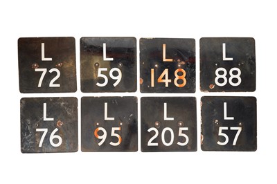 Lot 323 - A COLLECTION OF ENAMEL RAILWAY SIGNALLING SIGNS FROM TRACKSIDE IN LONDON