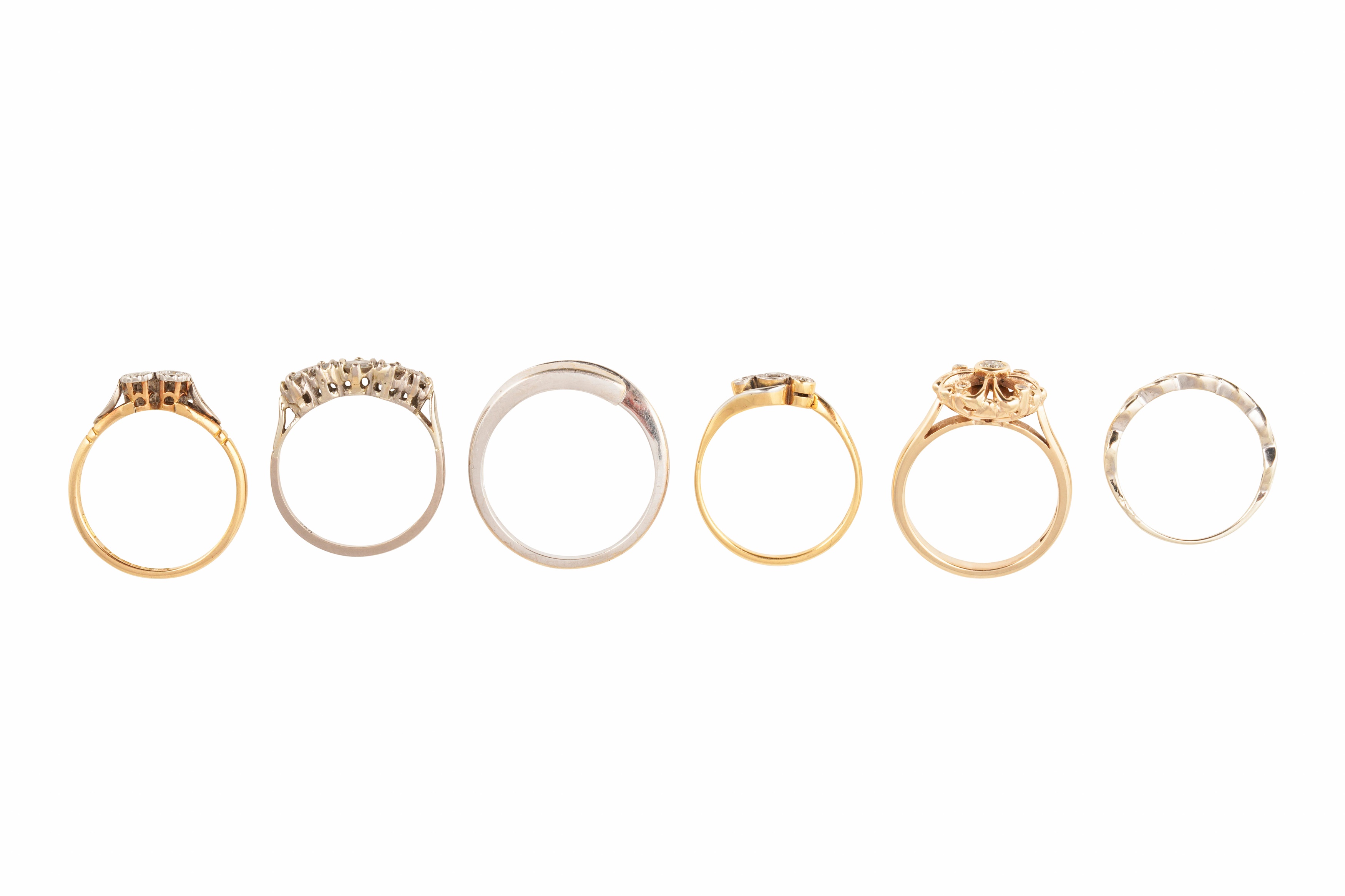 Lot 6 - SIX DIAMOND RINGS