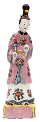 Lot 77 - A CHINESE FAMILLE-ROSE 'HE XIANGU' FIGURE