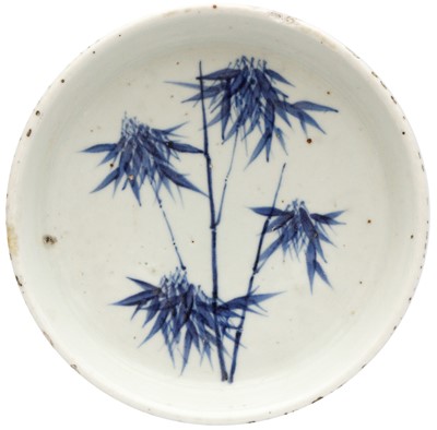 Lot 1 - A CHINESE BLUE AND WHITE 'BAMBOO' BRUSH WASHER