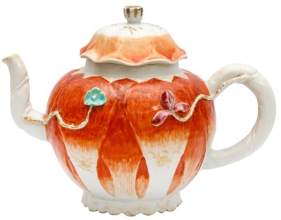 Lot 47 - A CHINESE FAMILLE-ROSE 'LOTUS' PUNCH POT AND COVER