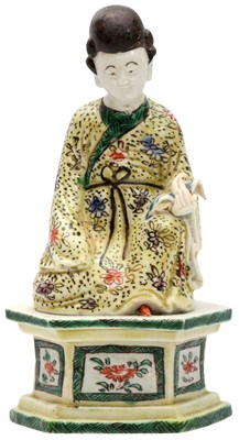 Lot 8 - A CHINESE FAMILLE-JAUNE 'LADY' FIGURE