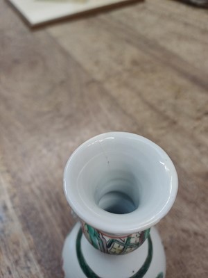 Lot 423 - A small Chinese famille-verte 'butterflies' vase, Qing dynasty, Kangxi period