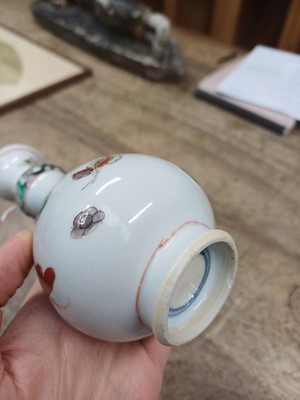 Lot 423 - A small Chinese famille-verte 'butterflies' vase, Qing dynasty, Kangxi period