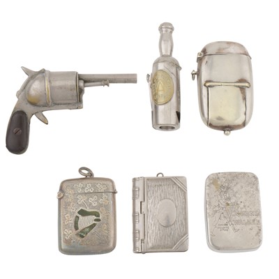 Lot 529 - A mixed group of base metal vesta cases