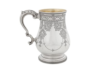 Lot 398 - A Victorian provincial sterling silver mug, Exeter 1873 by Josiah Williams and Co