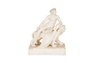 Lot 148 - ATTRIBUTED TO MINTON; A PARIAN WARE FIGURE 'ARIADNE AND THE PANTHER' MODELLED BY JOHN BELL