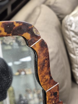Lot 232 - A QUEEN ANNE REVIVAL TORTOISESHELL DRESSING TABLE MIRROR, LATE 19TH CENTURY