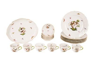 Lot 511 - A HEREND ROTHSCHILD PATTERN COFFEE SET TO SEAT SIX