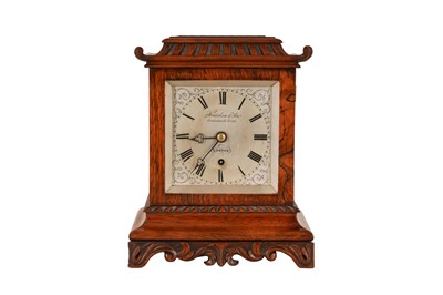 Lot 412 - A WILLIAM IV PERIOD ROSEWOOD CASED LIBRARY CLOCK BY FRODSHAM & SONS