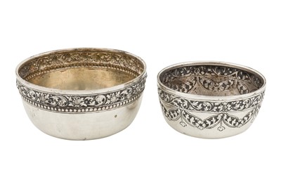 Lot 244 - Two mid-20th century Cambodian silver bowls