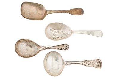 Lot 156 - A mixed group of George IV sterling silver caddy spoons