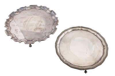 Lot 261 - Two Elizabeth II sterling silver salvers