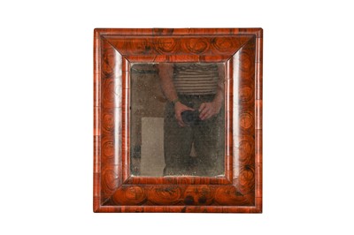 Lot 524 - A LATE 17TH CENTURY WILLIAM & MARY WALNUT CUSHION FRAMED MIRROR