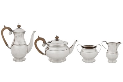 Lot 375 - An Elizabeth II sterling silver four-piece tea and coffee service, Sheffield 1971 by Cooper Bros