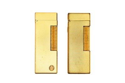 Lot 211 - TWO DUNHILL GOLD PLATED ROLLAGAS LIGHTERS