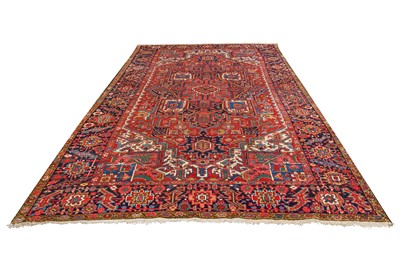 Lot 18 - AN UNUSUAL ANTIQUE KARAJA CARPET, NORTH-WEST PERSIA