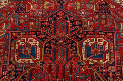 Lot 18 - AN UNUSUAL ANTIQUE KARAJA CARPET, NORTH-WEST PERSIA