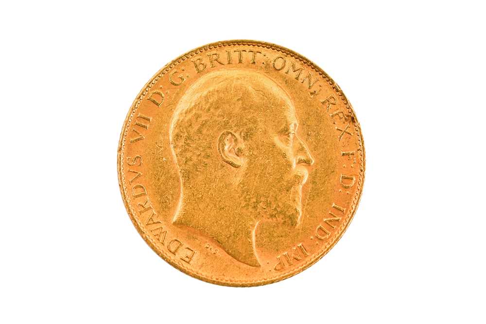Lot 136 - AN EDWARD VII 1909 HALF SOVEREIGN COIN