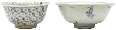 Lot 335 - TWO CHINESE BLUE AND WHITE BOWLS