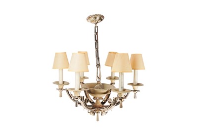 Lot 83 - A MID-CENTURY SIX-LIGHT CHANDELIER