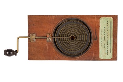 Lot 43 - A Wooden Mechanical Astronomical Magic Lantern Slide