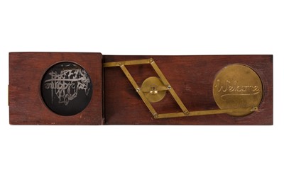 Lot 19 - A Rare 'Welcome' Pantograph Mechanical Magic Lantern Slide