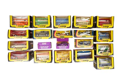 Lot 353 - A GROUP OF 20 LATE 1970S & EARLY 1980S CORGI BUSES AND CARS