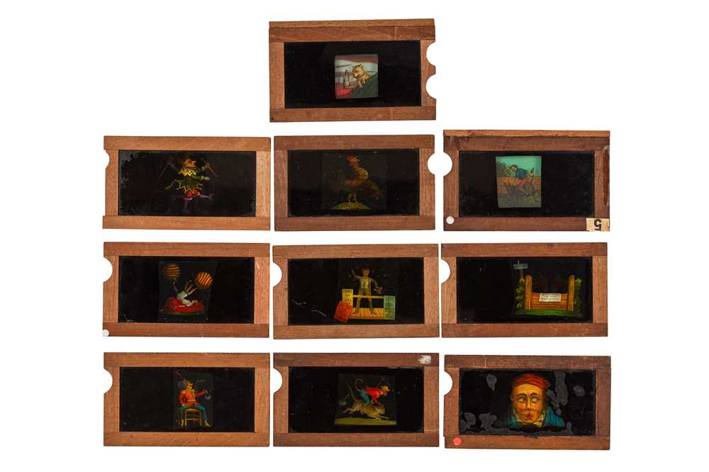 Lot 36 - A Selection of Mahogany Magic Lantern Slipping Slides