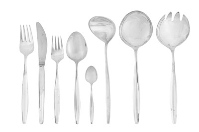 Lot 301 - A mid-20th century Danish sterling silver table service of flatware / canteen, Copenhagen by George Jensen, the majority import for London 1962