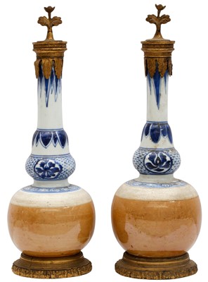 Lot 110 - A PAIR OF CHINESE CAFE-AU-LAIT VASES WITH MOUNTS