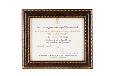 Lot 110 - A ROYAL WORCESTER MODEL OF HIS ROYAL HIGHNESS PRINCE CHARLES ON PAN'S FOLLY