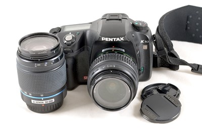 Lot 128 - Pentax K10 DSLR Outfit.