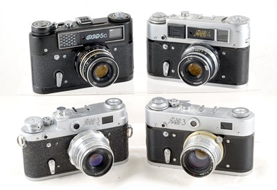 Lot 144 - Metered FED 5C & FED 4 Cameras & Two FED 3 Cameras