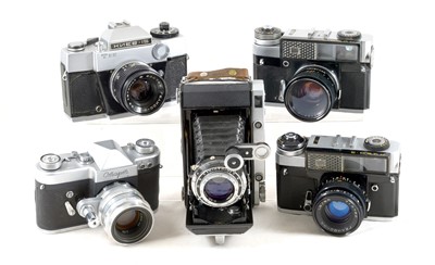 Lot 197 - Moscow 5 (Super Ikonta Copy) & Other Soviet Cameras.