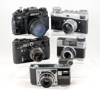 Lot 145 - Two Soviet Clockwork & Other Cameras.